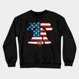 Philadelphia Liberty Bell American Flag Grunge 1776 Stars and Stripes Philly Fan Favorite Crewneck Sweatshirt